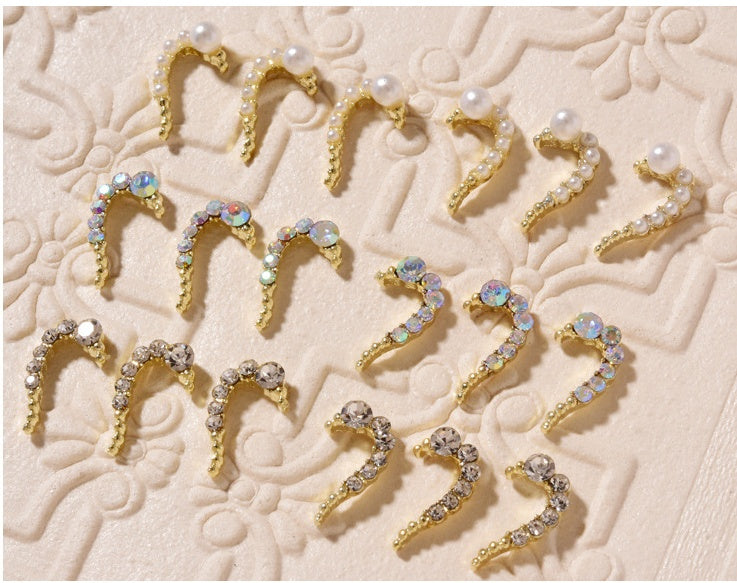 Love Heart Alloy Nail Art Jewelry – DIY Rhinestone Nail Decorations